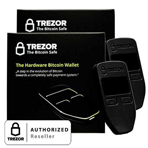 2 Pack Black Trezor Hardware wallet vault safe for digital virtual currency Bitcoin Litecoin