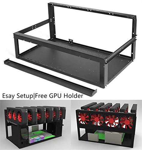 Kyerivs Mining Frame Rig Case  Open Air Miner Mining Frame Rig Case Up to 6 GPU for BTC LTC ETH Ethereum ETC ZCash Monero(Gpu Stand included)