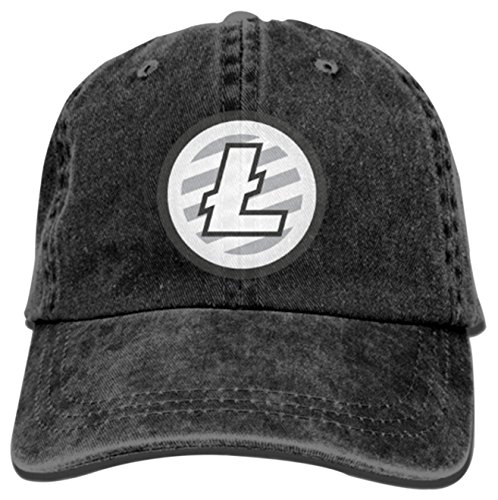 Men Hats Litecoin Cap Snapback Adult Cowboy Hat Adjustable Hats (Black)