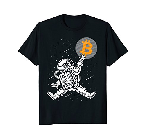 Mens Bitcoin To The Moon Shirt Astronaut Bitcoin HODL BTC Crypto XL Black