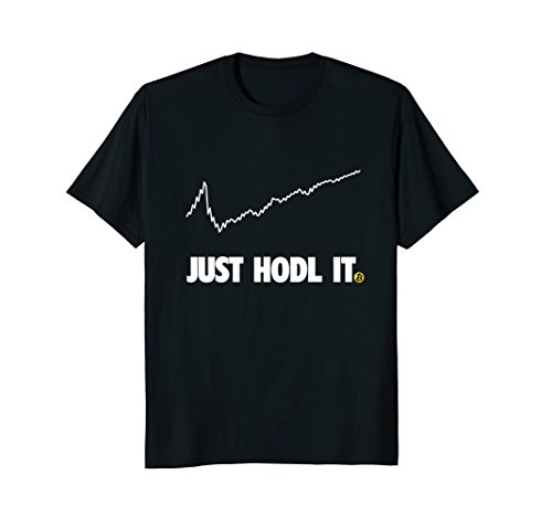 Mens Crypto Currency Trade Just Hold HODL Bitcoin Ethereum Shirt Large Black