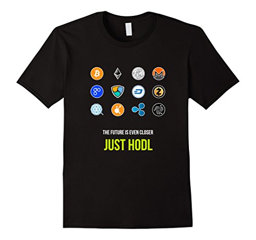Mens Crypto T-shirt  Bitcoin  Litecoin  Ethereum  Just Hodl  Medium Black