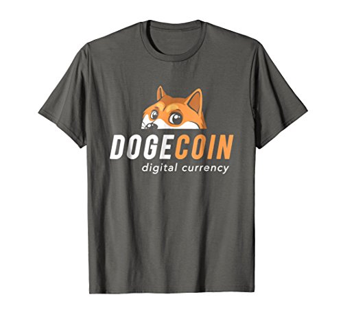 Mens Dogecoin T-Shirt Digital Currency Shirt Doge Meme Medium Asphalt
