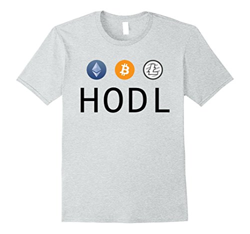 Mens Ethereum Bitcoin Litecoin HODL Crypto T-Shirt 3XL Heather Grey
