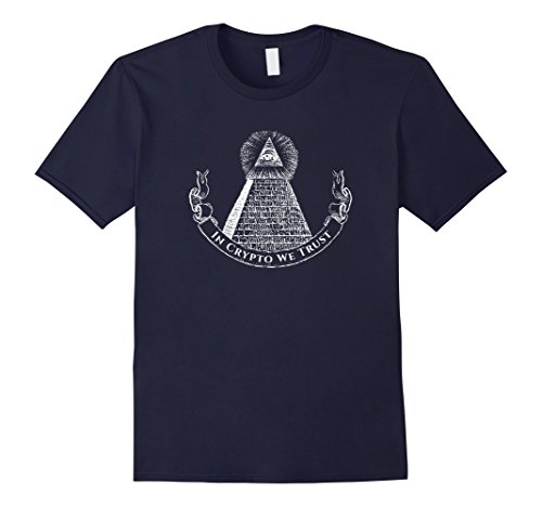 Mens In Crypto We Trust - Crypto Currency and Coin Shirt Large Navy