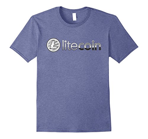 Mens Litecoin LTC T-Shirt   Blockchain Cryptocurrency Tee Shirt XL Heather Blue