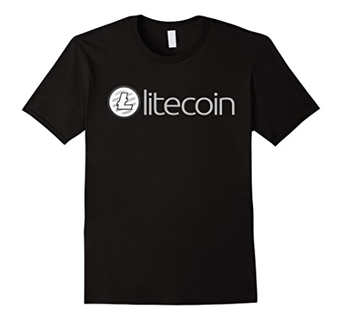 Mens Litecoin Logo Cryptocurrency T-Shirt Large Black
