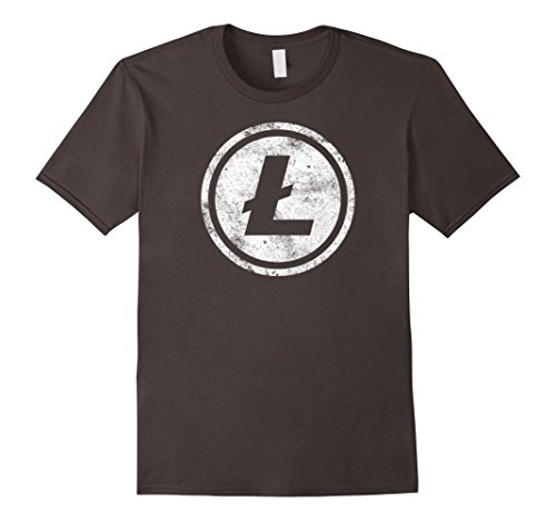 Mens Litecoin Symbol T-shirt Altcoin Cryptocurrency Mining LTC Medium Asphalt