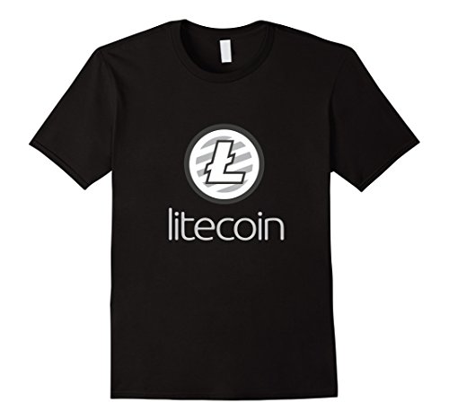 Mens Litecoin T Shirt - cryptocurrency awareness with LTC logo Large Black