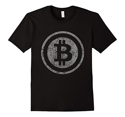 Mens Vintage Bitcoin T-Shirt For Crypto Currency Traders XL Black