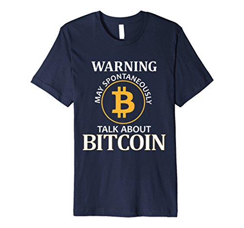 Mens Warning May Spontaneously Talk About Bitcoin - Funny T-Shirt XL Navy