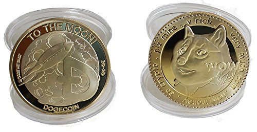 Physical Dogecoin Collectible Souvenior 2 Pack for DOGE Coin   Commemorative Cryptocurrency Enthusiasts   TO THE MOON SHIBES