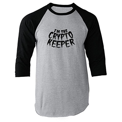 Pop Threads The Crypto Keeper Black M Raglan Baseball Tee