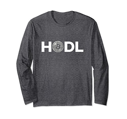 Unisex HODL Bitcoin Coin Crypto Cash Long Sleeve T-shirt Gifts Gear XL  Dark Heather