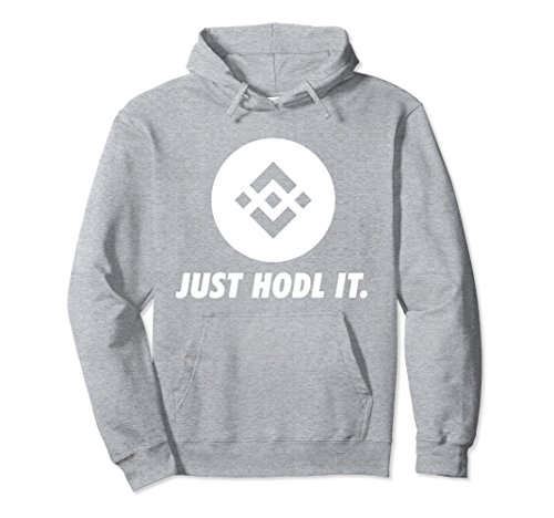 Unisex Official Binance Coin Crypto Hoodie Just Hodl It BNB Large Heather Grey