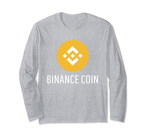 Unisex Official Binance Coin Cryptocurrency Long Sleeve Shirt 2XL Heather Grey
