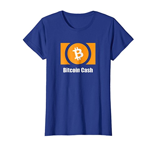 Womens Bitcoin Cash BCH T-Shirt Large Royal Blue