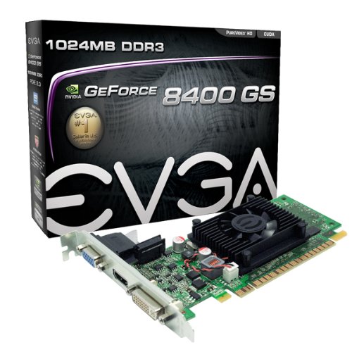 EVGA 1GB GeForce 8400 GS DirectX 10 64-Bit DDR3 PCI Express 2 0 x16 HDCP Ready Video Card Model 01G-P3-1302-LR